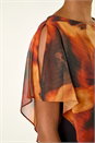 Rust Fire Metallic Asymmetric Overlay Top, Image 5 of 5