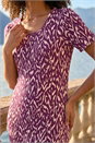 Wine Dusk Abstract Print Stretch Midi Dress, Image 4 of 4