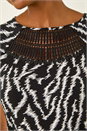 Black Abstract Crochet Stretch T-Shirt, Image 5 of 5