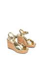 Gold 'Seraphina' Cork Platform Wedge Heel Sandals With Ankle Strap, Image 5 of 6