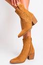 Camel Laura Suede Cowboy Ankle Length Boots, Image 4 of 8