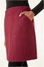Wine Boucle Textured A-Line Skirt, Image 5 of 5