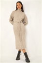 Natural Dusk Belted Knit Midi Dress, Image 1 of 5