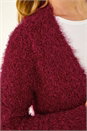Red Textured Longline Knit Cardigan, Image 5 of 5