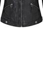 Black Womens Hooded Biker Jacket - Brazz, Image 3 of 4