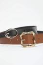 Multi Double Pack Mixed Buckle Faux Leather Belt Set, Image 1 of 2