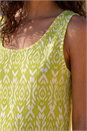 Lime Ikat Print Textured Vest Top, Image 4 of 4