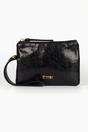 Black Metallic Faux Leather Wristlet Purse, Image 1 of 1