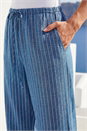 Blue Stripe Tie Waist Pocket Trouser, Image 4 of 4