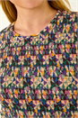 Mauve Geometric Print Shirred Midi Dress, Image 5 of 5