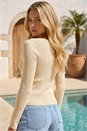 Beige Dusk Ribbed Knitted Top, Image 2 of 4