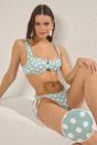 Multi Polka Dot Bikini Set with Underwired Top and Tie Side Bottom, Image 1 of 3