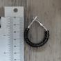 Black Large Bead Braided Boho Huggie Earrings, Image 5 of 6