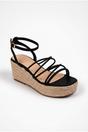 Black iKrush Black Olivia Womens Strappy Espadrille Platform Sandals, Image 6 of 8