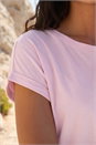 Light Pink Plain Stretch Cotton Jersey T-Shirt, Image 4 of 4