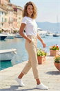 Stone Cotton Stretch Chino Trousers, Image 3 of 4