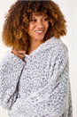 Light Grey Animal Print Lounge Blanket Hoodie, Image 4 of 7