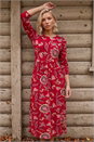 Red Petite Floral Midi Dress, Image 1 of 4