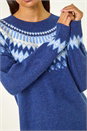 Blue Fairisle Knitted Jumper Dress, Image 5 of 5