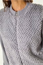 Grey Faux Fur Funnel Neck Zip Jacket, Image 5 of 7