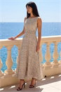 Ivory Petite Spot Print Ruched Waist Midi Dress, Image 1 of 4
