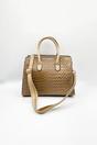 Beige Crocodile-Print Handbag, Image 5 of 5