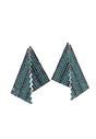 Blue Asymmetrical Triangle Blue Crystal Earrings, Image 1 of 5