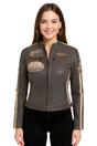 Sand Leather Biker Racing Badges Jacket-Dalby, Image 1 of 5