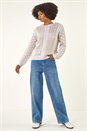 Cream  Hooded Cable Knit Jumper, Image 2 of 5