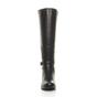 Black Zip Military Biker Style Knee Riding Boots, Image 6 of 6