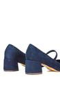 Navy XY LONDON Navy 'Leneka' Mary Jane Low Block Heel Court Shoes, Image 4 of 6