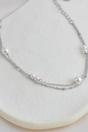 Silver Sterling Silver Pearl Double Chain Bracelet, Image 3 of 3