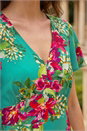 Green Petite Floral V-Neck Midi Dress, Image 4 of 4