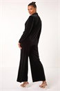 Black Velvet Double Breasted Blazer, Image 4 of 6