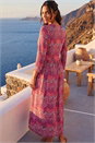 Red Zig Zag Print Midi Dress, Image 2 of 4