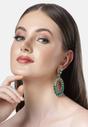Green AVANT-GARDE PARIS Green Diva Collection Green Mosaic Dangle Earrings, Image 4 of 5