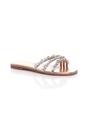 Rose Gold Flat Diamante Sandals Flip Flops Sliders, Image 1 of 4