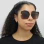 Brown Square Top Havana on Transparent Brown Brown Gradient Sunglasses, Image 5 of 6