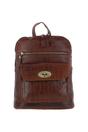 Tan 'Bonfanti' Croc Print Real Leather Mini Backpack, Image 1 of 3