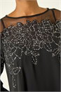 Black Sequin Mesh Neck Sequin Dress, Image 5 of 7