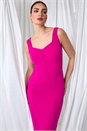 Magenta Corset Detail Stretch Bodycon Dress, Image 1 of 6