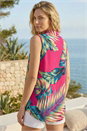 MAGENTA Leaf Print Stretch Vest Top, Image 3 of 4