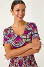 PINK Abstract Print Stretch Midi Dress, Image 4 of 5
