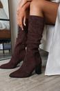 Dark Brown 'Quilla' Slouch Knee High Boots with Block Heel, Image 1 of 6