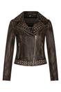 Charcoal Gothic Biker Stud Leather Jacket -Bilbao, Image 1 of 3