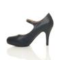 Navy Blue AJVANI Navy Blue High Heel Mary Jane Court Shoes, Image 3 of 6