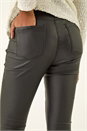 Black Coated Faux Leather Jeggings, Image 5 of 5