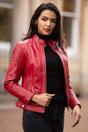 Red Ashwood Leather Red 'Kore' Real Leather Biker Jacket, Image 1 of 5