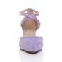 Lilac AJVANI Lilac Mid Block Heel Crossed Strap Pointed Toe 2 Part Heels, Image 5 of 5