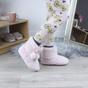Light Pink Faux Fur Lined Slip On Memory Foam Mules Slippers, Image 5 of 6